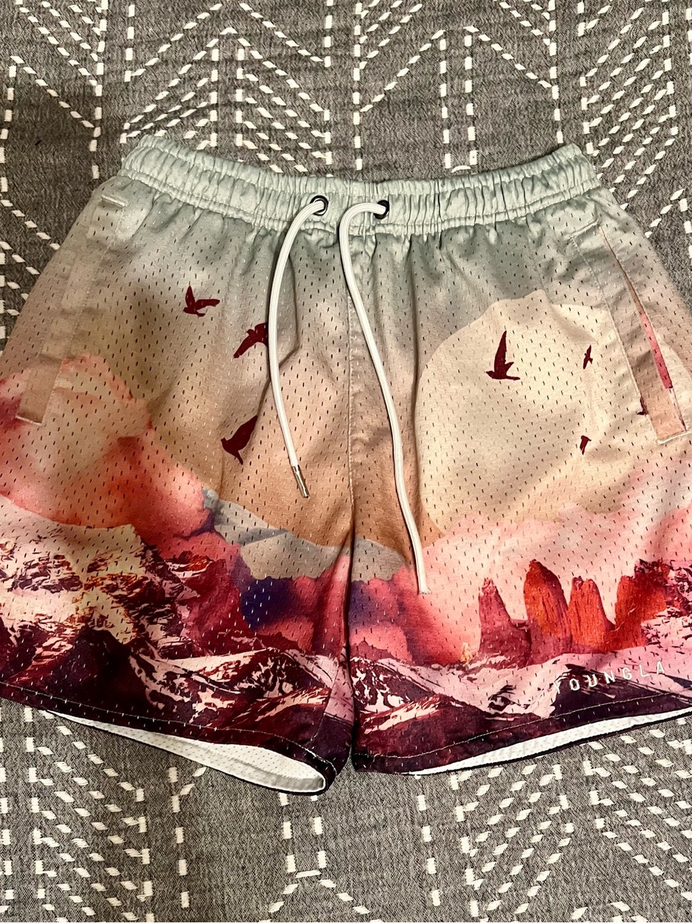 ⚪️ YoungLA Block Party 141 Mesh Shorts - Picture 4 of 5